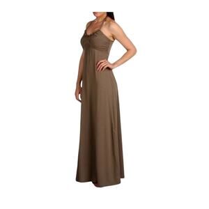 Tommy Bahama Tambour Halter Beaded Maxi Dress Viscose Resort Women’s Medium